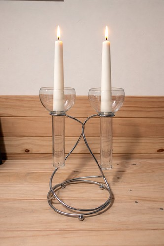 Modern twin glass candle - modern,