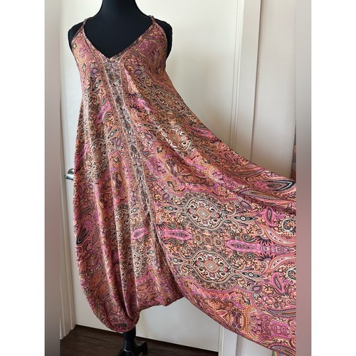 Silk blend harem jumpsuit - silk, by