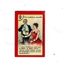 1 Old Austro Hungarian c1900s glazed matchbox label Humour For short memory