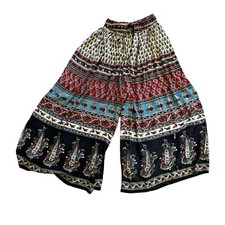 Vintage indian print wide leg - print,