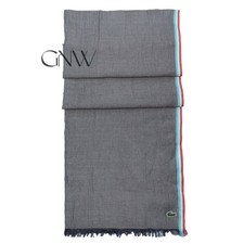 LACOSTE UNISEX GREY SCARF SMALL LOGO UK STOCK  Was £60.00