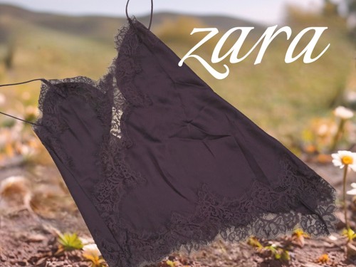 Zara chocolate brown lace cami