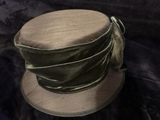 Designer Sacs Ladies Hat Wedding Races Navy/slate Blue Velvet Silk Flower