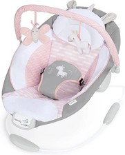 Ingenuity Baby Bouncer Flora the Unicorn  with Vibration and Melodies, 0m+ Pink