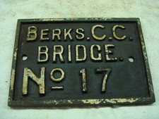 berks c.c original vintage railway canal  cast iron bridge sign shed barn find
