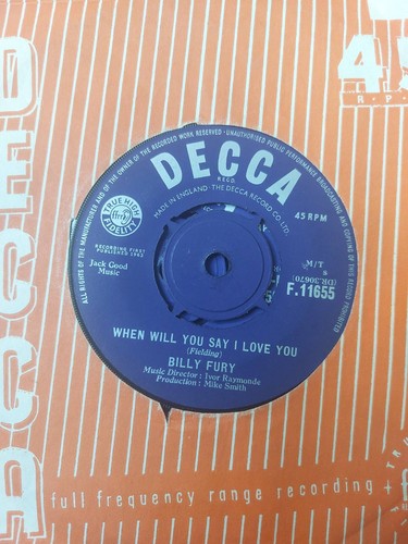 Billy fury when will - you, say