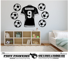 Personalised boys/Girls football player Wall stickers Home Decor Vinyl Decor