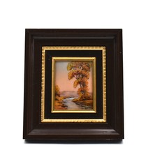 Limoges FJ Carmona Dash Landscape Enamelled French Limoges Enamel Painting (B)