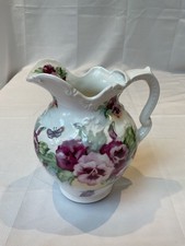 Staffordshire Floral Pansy Jug