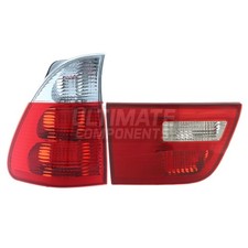 BMW X5 E53 2004-2006 Red & Clear Inner & Outer Rear Lights Lamps Passenger Side
