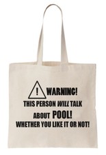 Pool Tote Bag Shopper Cue Sport Table Snooker 8 9 Ball Game Cool Birthday Gift