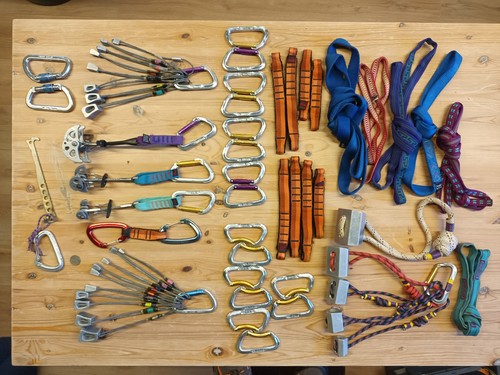 Rock climbing equipment kit - climbing,