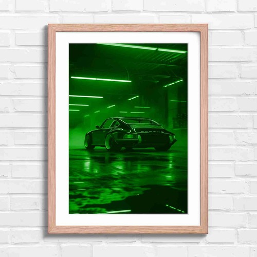 Dark vintage porsche garage - vintage,