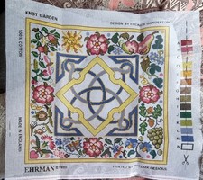 Vintage Ehrman Tapestry Needlepoint Kit KNOT GARDEN By Lucinda Ganderton