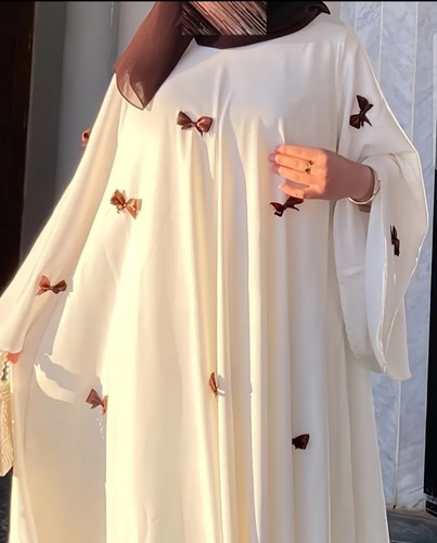 White abaya dress women muslim - white,