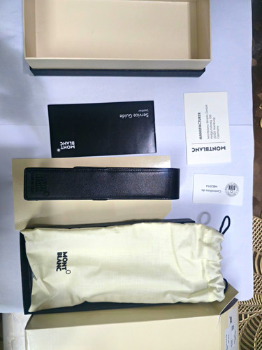 Montblanc black leather - leather, pen