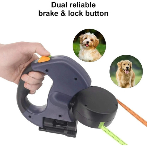 Retractable lead leash double - leash,