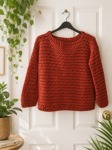 Autumn ember crochet jumper - ember,