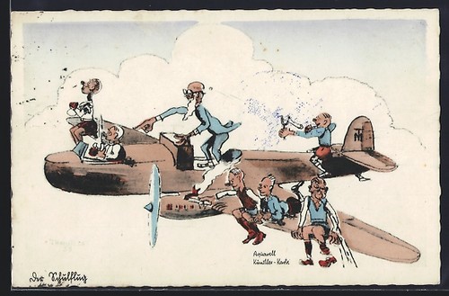 Artist postcard old man - postcard:,