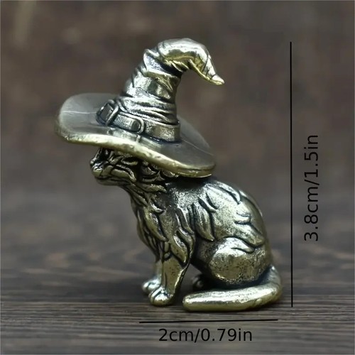 Brass cat owl statue copper - cat,