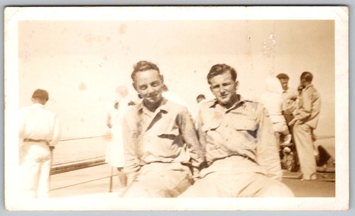 Vtg snapshot two - b&w, men