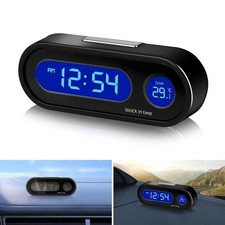 Mini Car Auto Thermometer Digital LCD Time Table Clock W/ Backlight Small