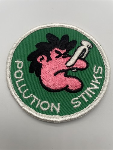Pollution stinks vintage patch - stinks,