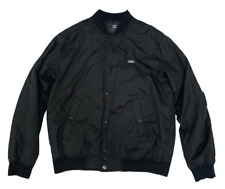 Billabong Vintage Bomber Jacket Mens Medium M Black Padded Full Zip Coat