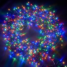 1000 LED Multi Colour Christmas Tree Cluster Lights 12m 8 Modes Indoor Outdoor