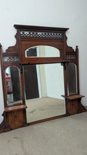 Victorian overmantle mirror - victorian,