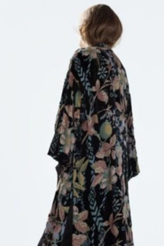 Zara floral velvet - floral, black