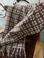 Wool Mohair Blend Travel Blanket Lap Throw Light Soft