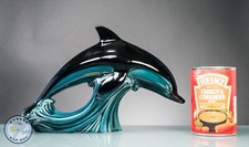 Vintage Poole Pottery Leaping Dolphin Blue Glaze 7" Tall England 1967–80s