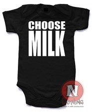 Naughtees Clothing Choose Milk Funny Babygrow Baby Suit vest Trainspotting