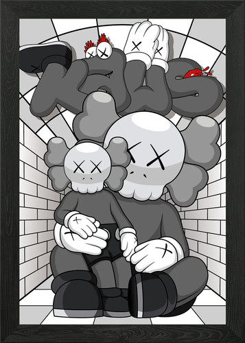 Kaws framed wall art - framed,