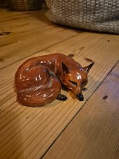 Original Beswick Ceramic Red Fox Model 1017 Curled Up 10cm