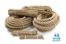 Hessian Jute Natural Rope Twisted Braided Decking Garden Boating Sash 6mm - 50mm