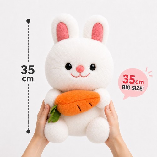 Cute white bunny plush - bunny,