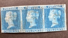Two penny blue stamps - blue,