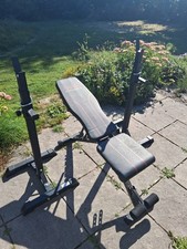 Bench press and squat rack with bench. 2 adjustable stands.