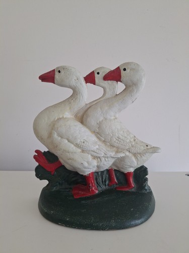 Vintage cast iron geese - cast, goose