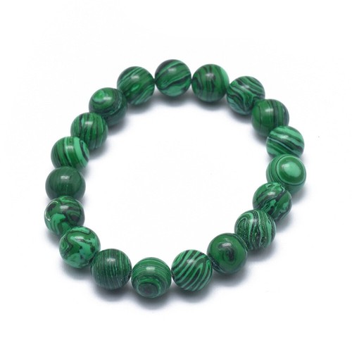 Malachite stretch bracelet 8mm - malachite,