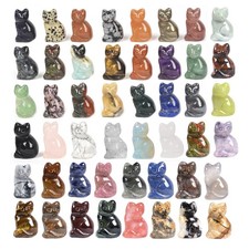 30mm hand carved cat gemstone - hand,
