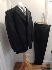 Vintage Ciro Citterio 3 Piece  100% wool suit dark grey : 42" chest , 36" waist