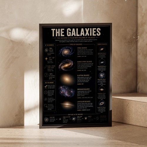 Galaxy types infographic - types,