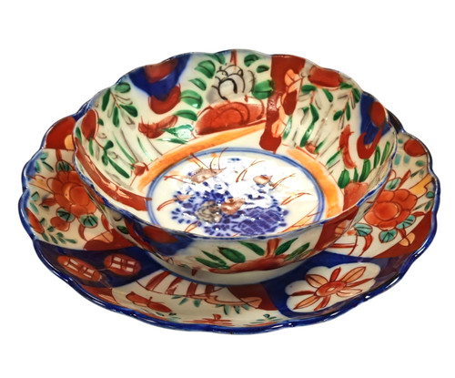 Imari porcelain bowl and plate - imari,