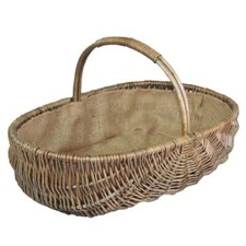 Antique Wash Lined Wicker Trug