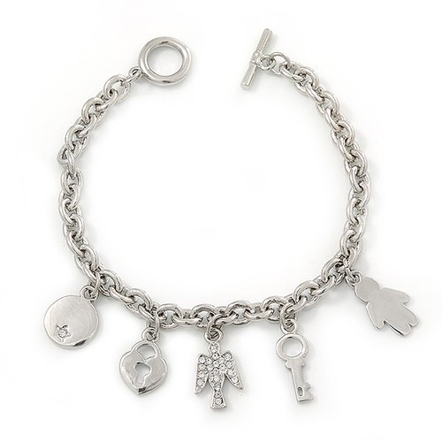 Rhodium plated charm - rhodium,