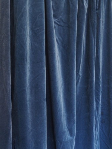 Blue cotton velvet door - cotton,