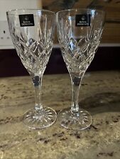 2 Royal Doulton Canterbury Large Wine Glasses 24% Lead Crystal 20cm Tall 7.5 CmD